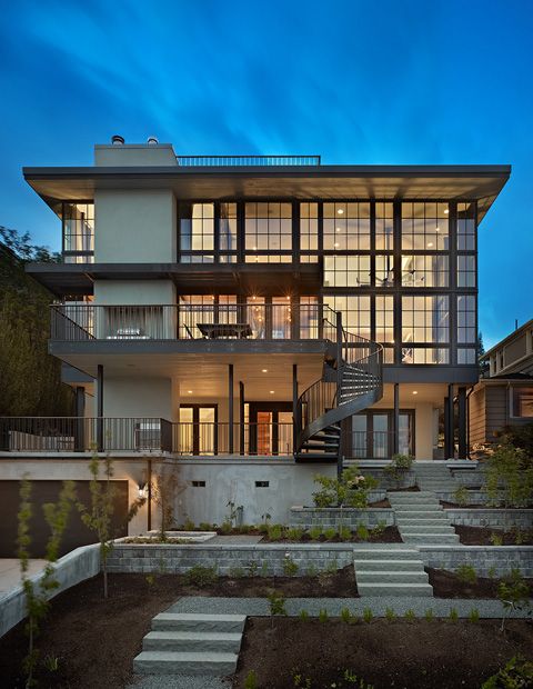 Glass House - Contemporary - home exterior - Janof Hald Architecture