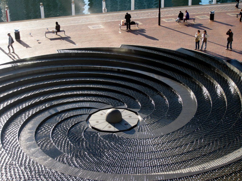 Spiral water feature, Darling Harbour