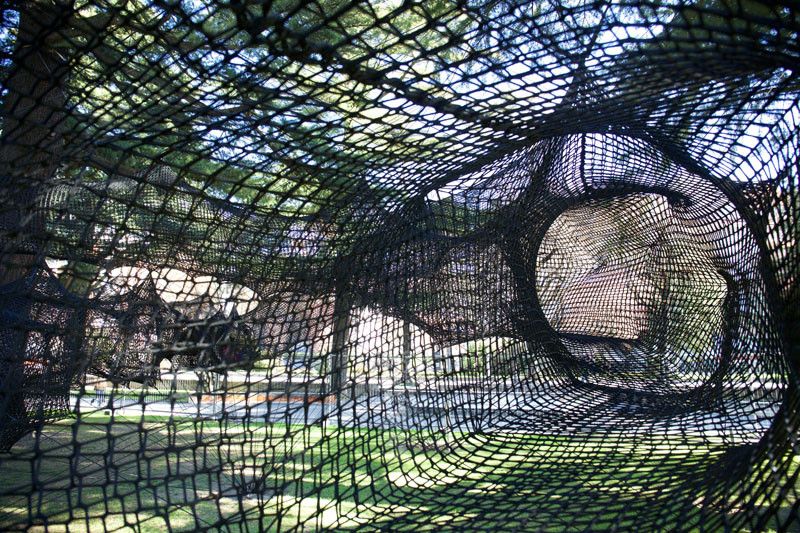 This tube-like netted structure lets you climb through the trees
