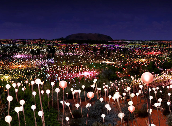 Bruce Munro Announces Largest Solar-Powered Field of Light for Ayers Rock, Australia in 2013!