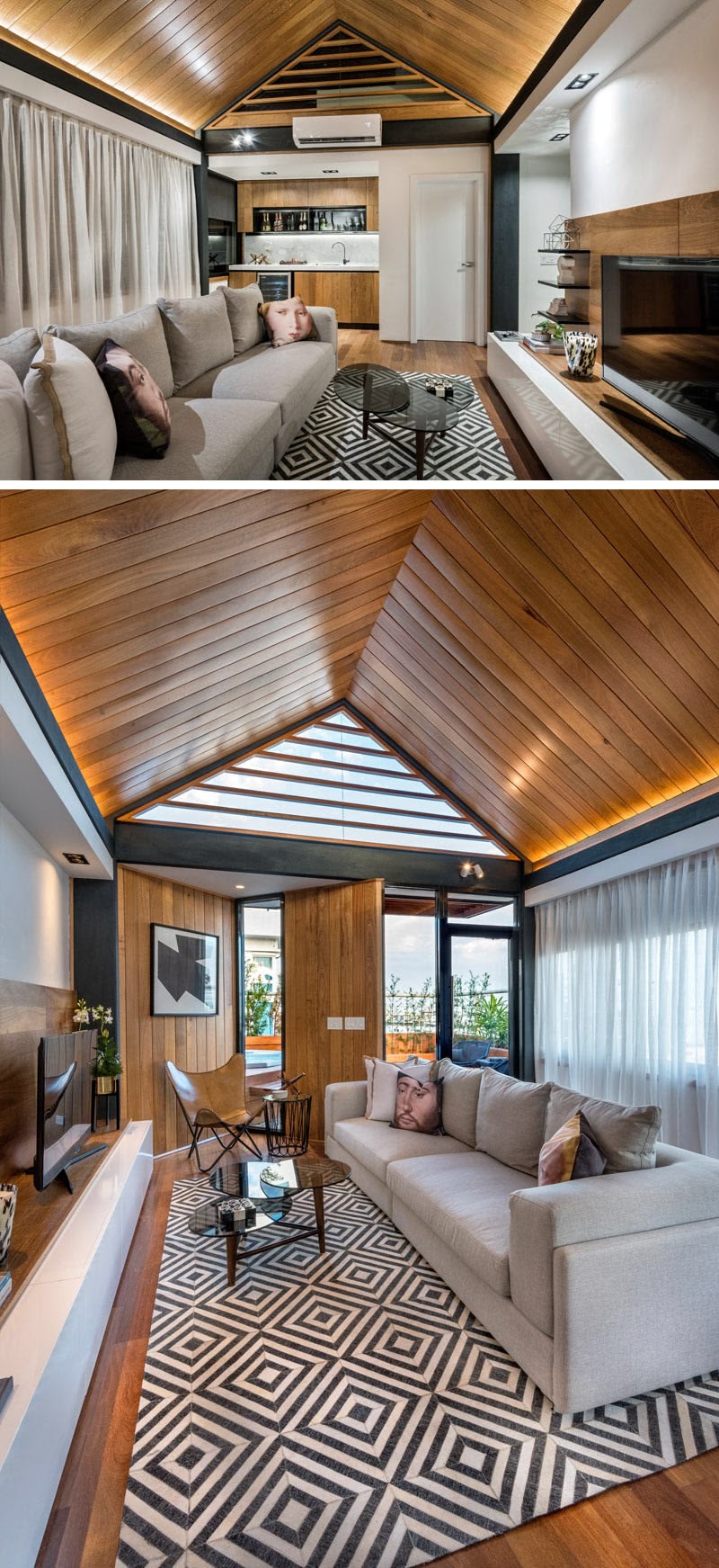 This rooftop has been turned into a living space for a family to relax in