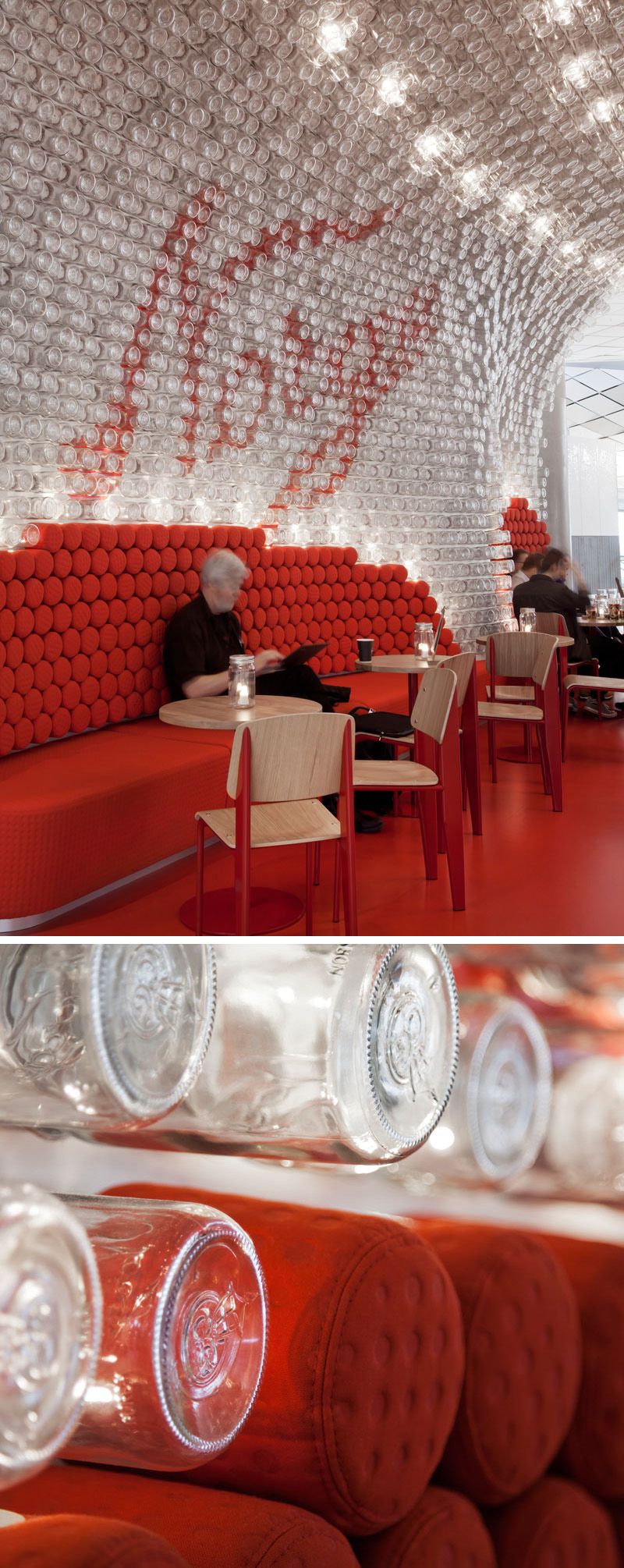 Over 4,000 Glass Jars Line The Walls And Ceiling Of This Airport Bar In Oslo