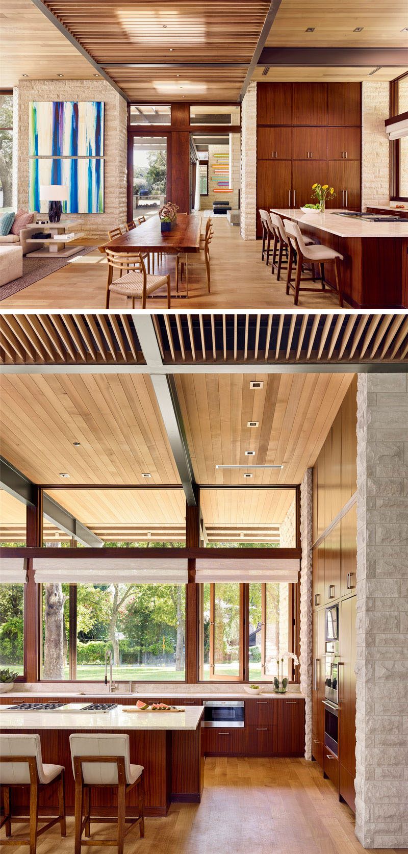 Texas Lakeside House Has An Exterior Of Wood, Limestone, And Glass