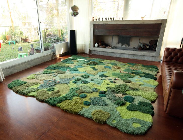 Amazing landscape carpets transform your living room into a lush, grassy meadow