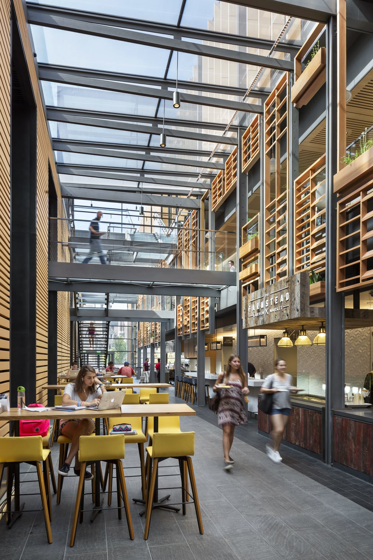 Striking glass atrium updates historic student union at Duke University