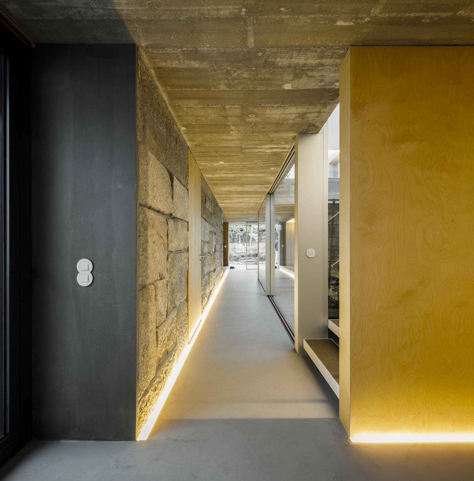 The Hallways Inside This Remodeled Farmhouse Are Illuminated With LED Lighting
