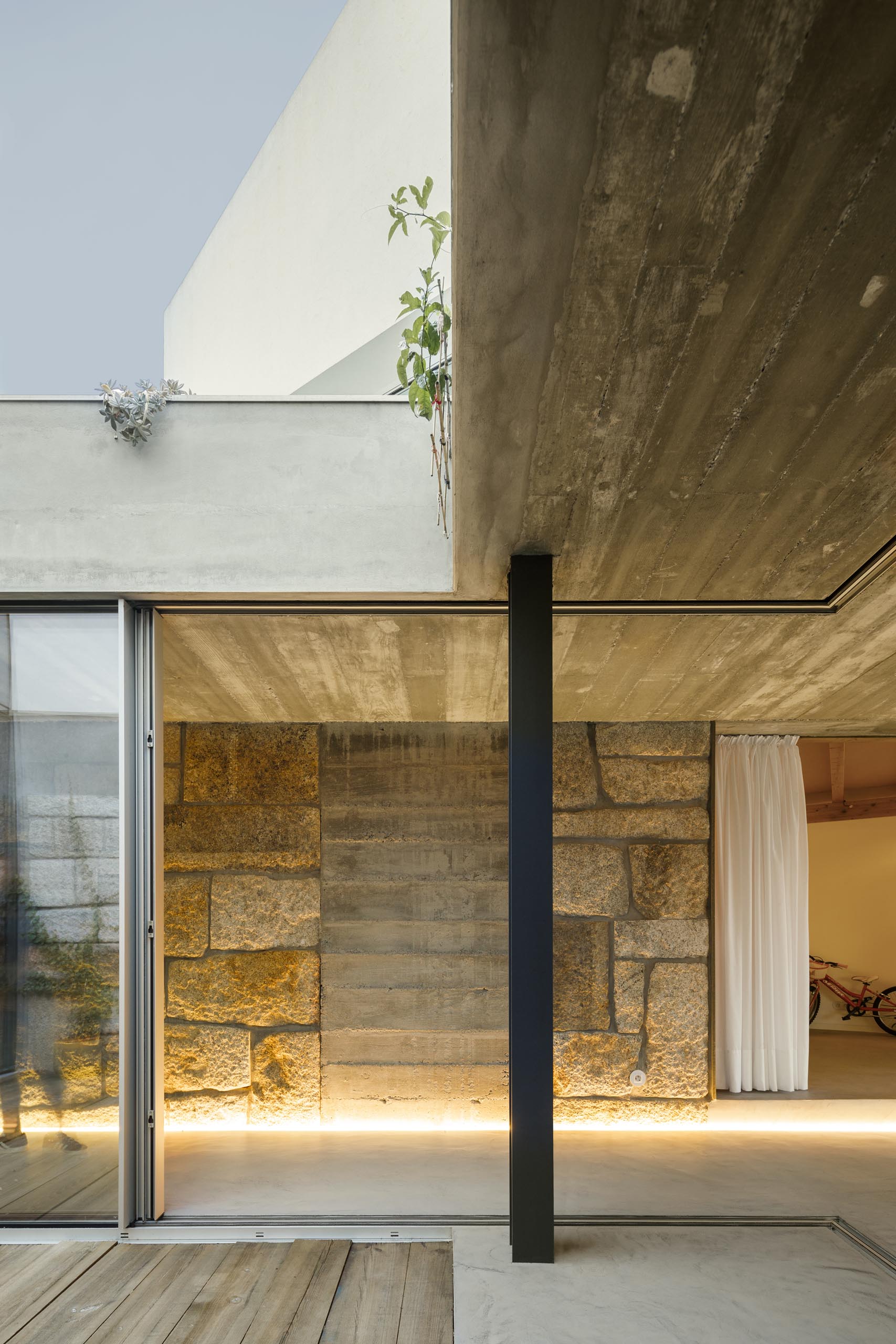 The Hallways Inside This Remodeled Farmhouse Are Illuminated With LED Lighting
