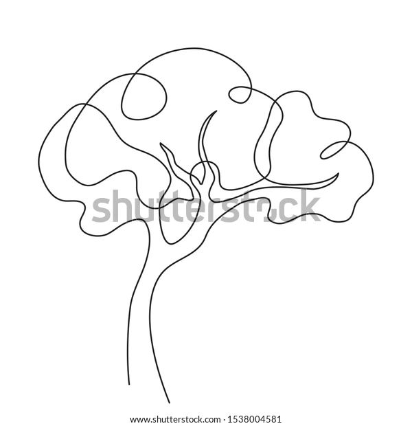 Tree Continuous Line Drawing Abstract Line Stock Vector (Royalty Free) 1538004581 | Shutterstock