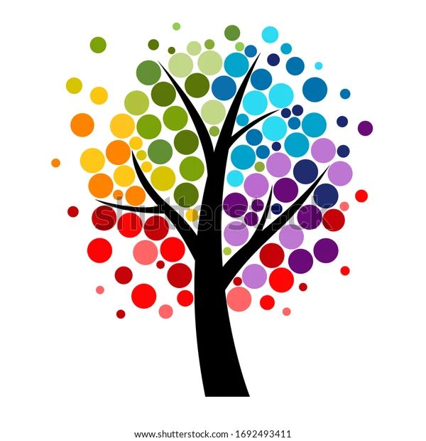 Abstract Four Seasons Tree Illustration Stock Illustration 1692493411 | Shutterstock