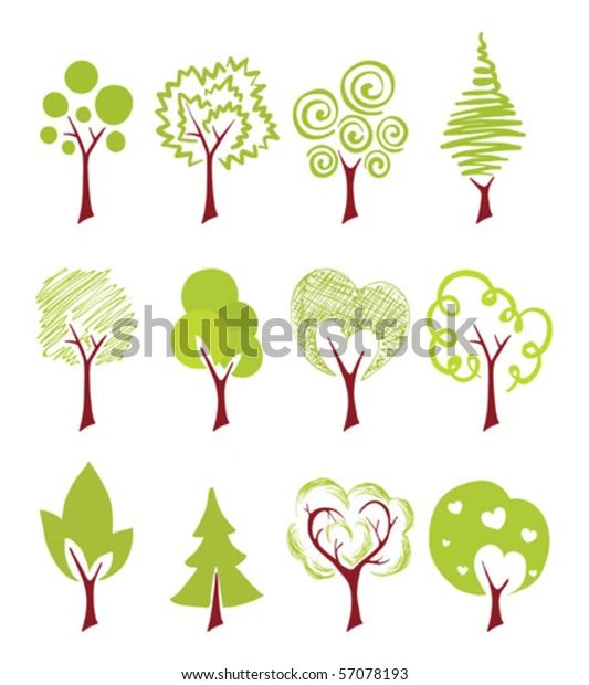 Abstract Icon Trees Stock Vector (Royalty Free) 57078193 | Shutterstock