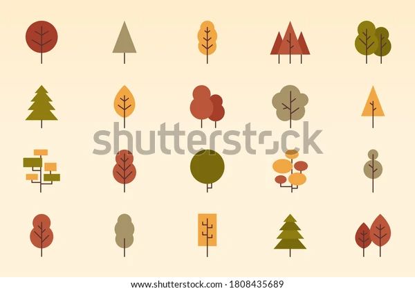 Vector Illustration Pattern Autumn Trees Stock Vector (Royalty Free) 1808435689 | Shutterstock