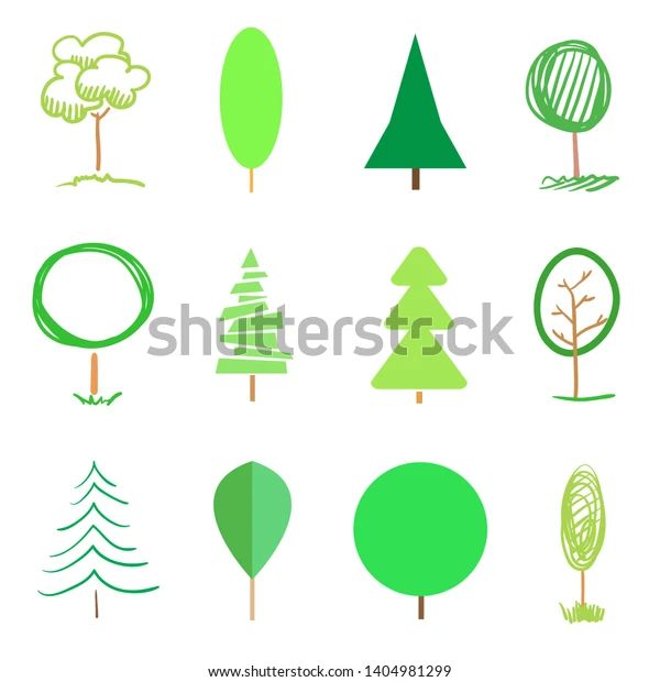 Bright Green Trees Christmas Trees On Stock Vector (Royalty Free) 1404981299 | Shutterstock