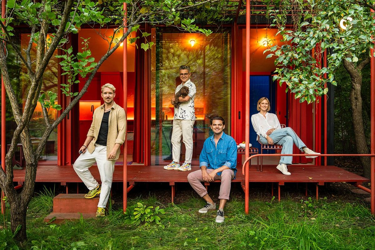 House of Color: A Vibrant Tiny Cottage in a Warsaw Garden