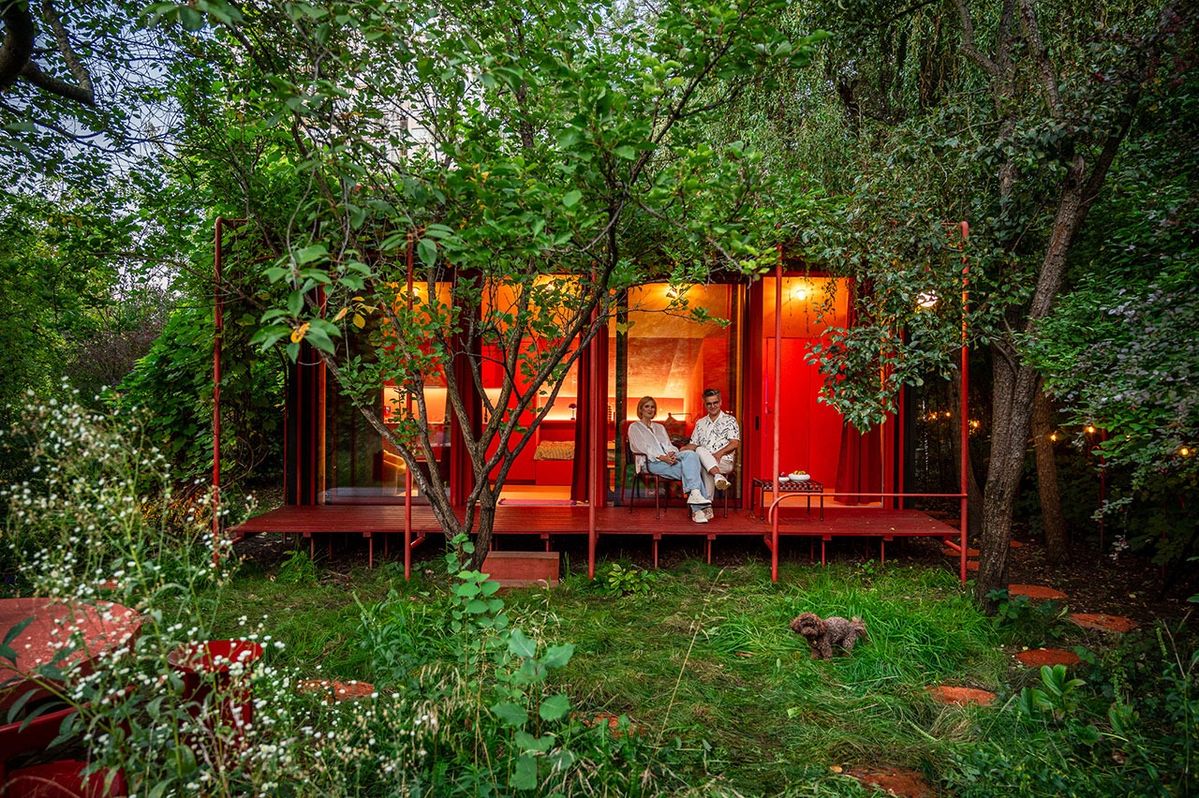 House of Color: A Vibrant Tiny Cottage in a Warsaw Garden